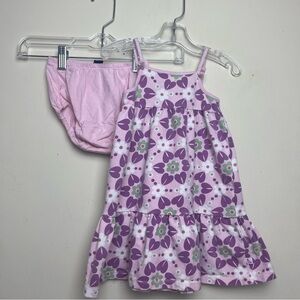 VTG Baby Gap Pink Purple Daisy Sundress Bloomers Toddler Girl Size 18-24 Mos Y2K